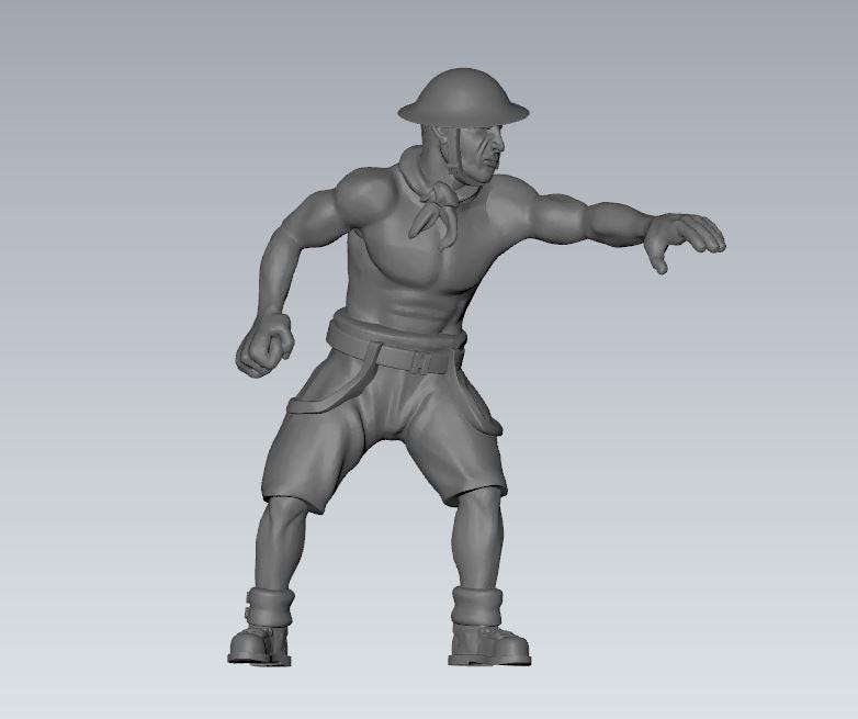 8th army gun crew British (5) | 3D Printed Miniatures in 1:56 Scale Various Scales