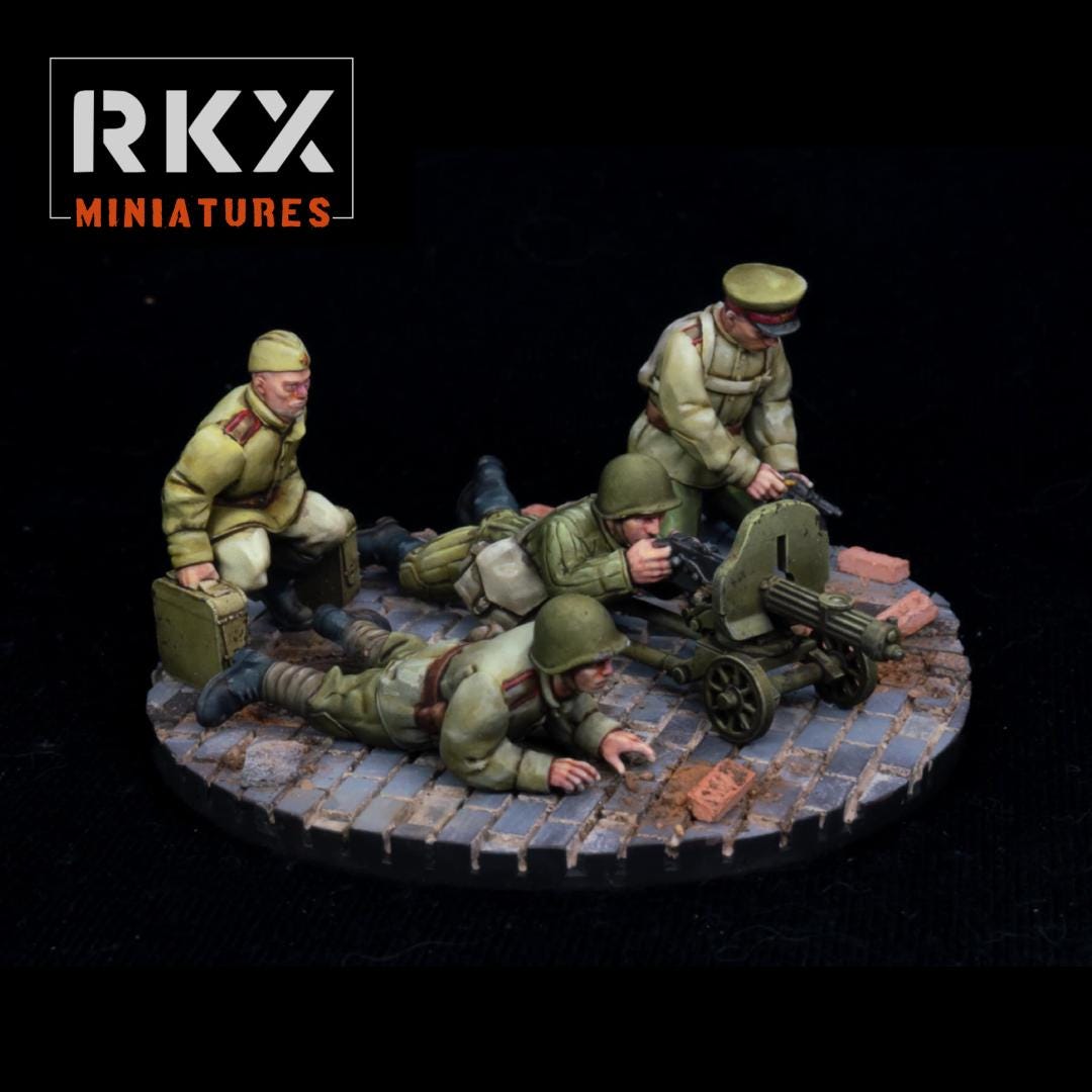 Soviet_Maxim Team (late War Fall of Berlin) (USSR) (Soviet, WW2) Various Scales BA