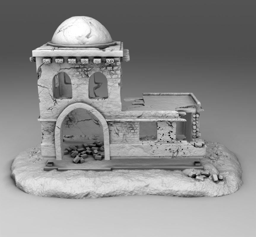 Wargaming Terrain Arab Building Terrain 01 | 3D Printed Miniatures in 1:56 Scale Various Scales