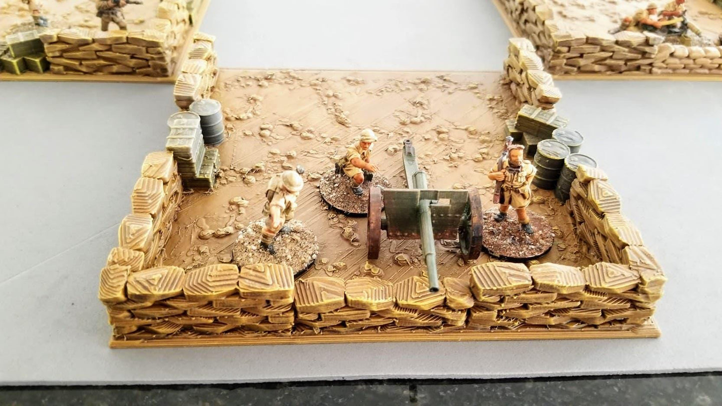 Wargaming Terrain Italian Defensive Position (3) | 3D Printed Miniatures in 1:56 Scale Various Scales