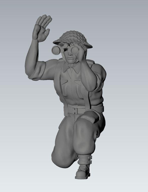 3D Printed British Vickers MMG and Crew - 1:56 Scale Miniatures