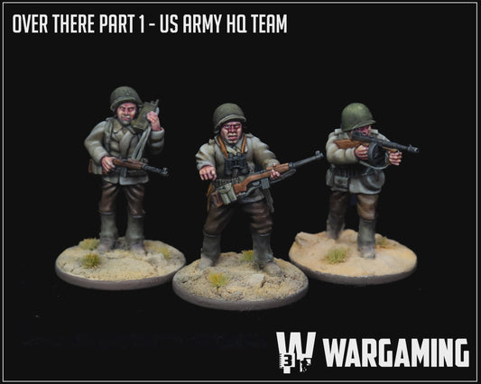 Infantry HQ USA 3 Man   | 28mm WW2 USA Infantry "Operation Torch"  | 3D Printed Miniatures in 1:56 Scale various Scales.
