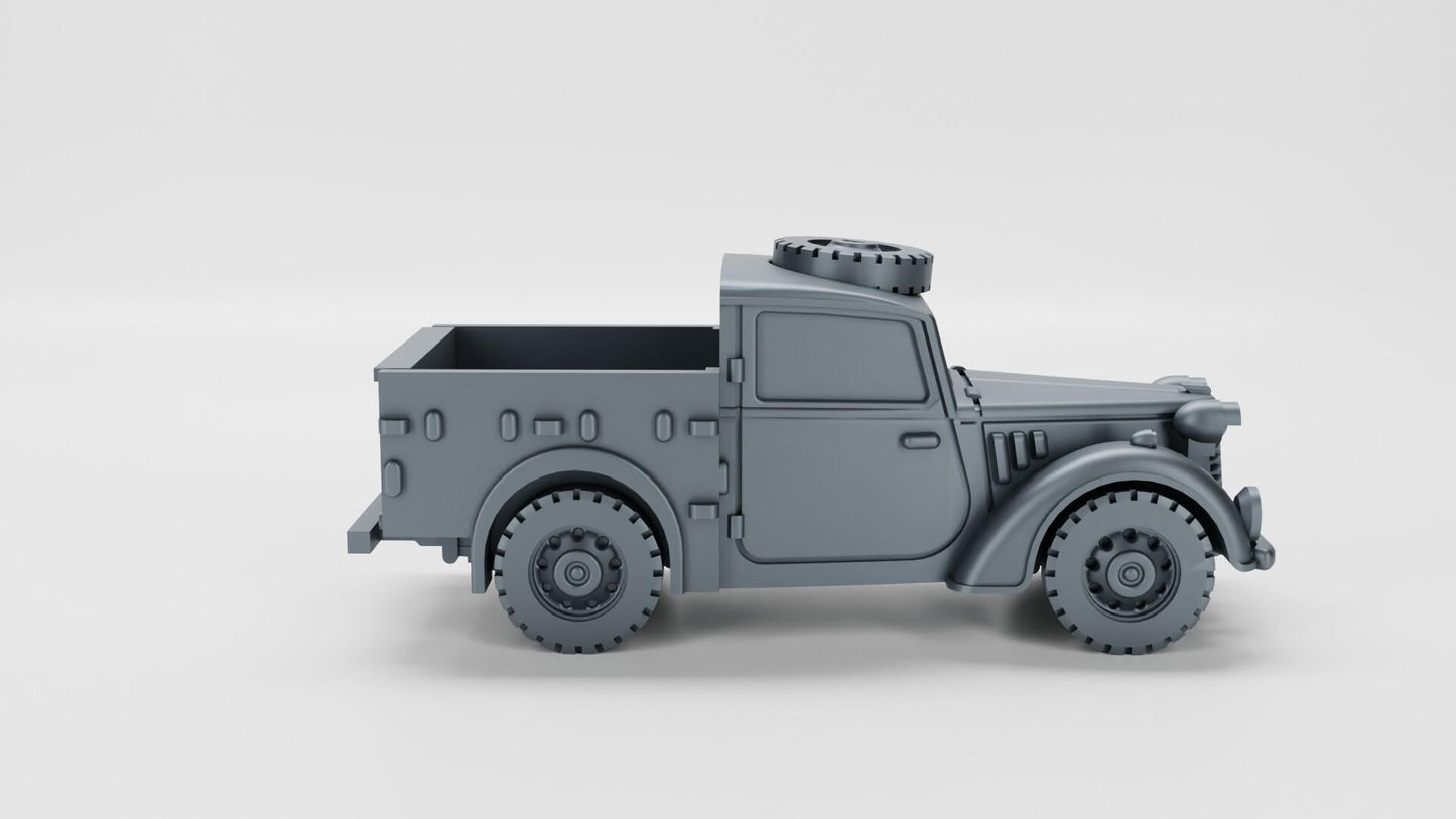 BA Battlegroup Austin Tilly Pick up open  (WW2 Commonwealth) 3D Printed Various Scales