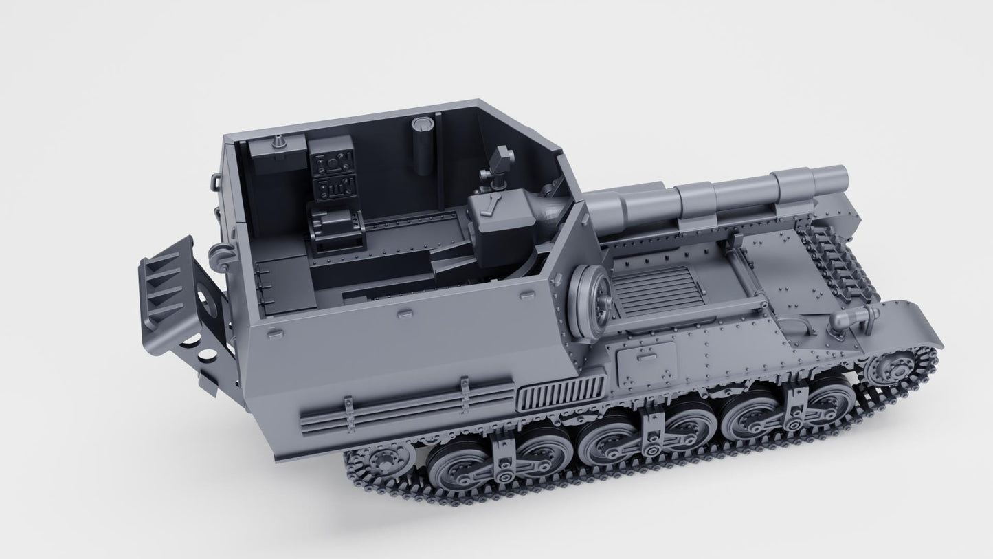 WW2 German 15cm sFH 13 auf Lorraine Schlepper, 1:56 Scale 3D Printed Miniature