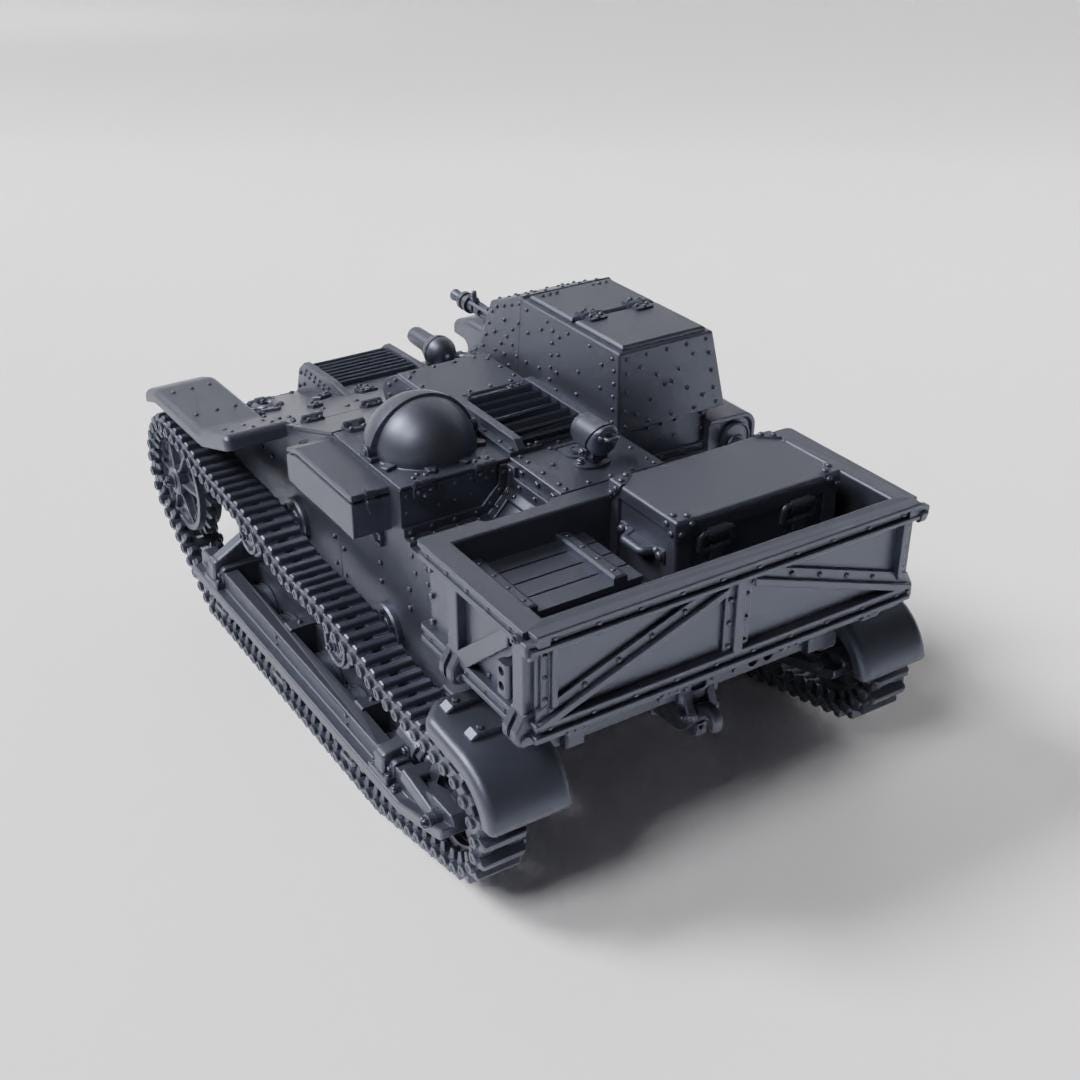 Renault UE(f) Armored 3D Printed Miniature, 1:56 Scale
