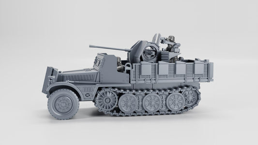 Sd.Kfz.10-5 with 2 cm Flak 38: WW2 German Battlegroup Miniature