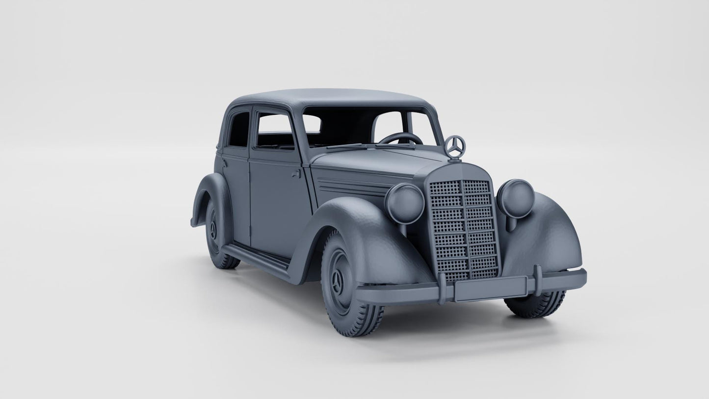 Mercedes 170 V (Mercedes W136) (Germany) – 3D Printed Resin Miniature | Highly Detailed WWII Vehicle | Multiple Scales