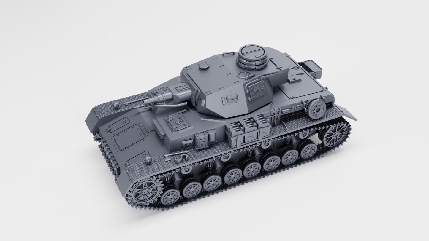 Panzer IV Ausf.D, 21st Panzer Division, 3D Printed Miniature (1:56 Scale)