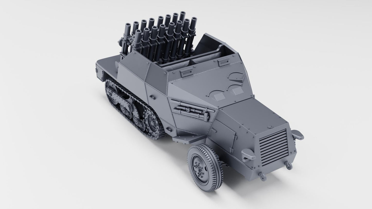S307(f) Reihenwerfer, WW2 German 21st Panzer Division, 3D Printed Miniature (1:56 Scale)