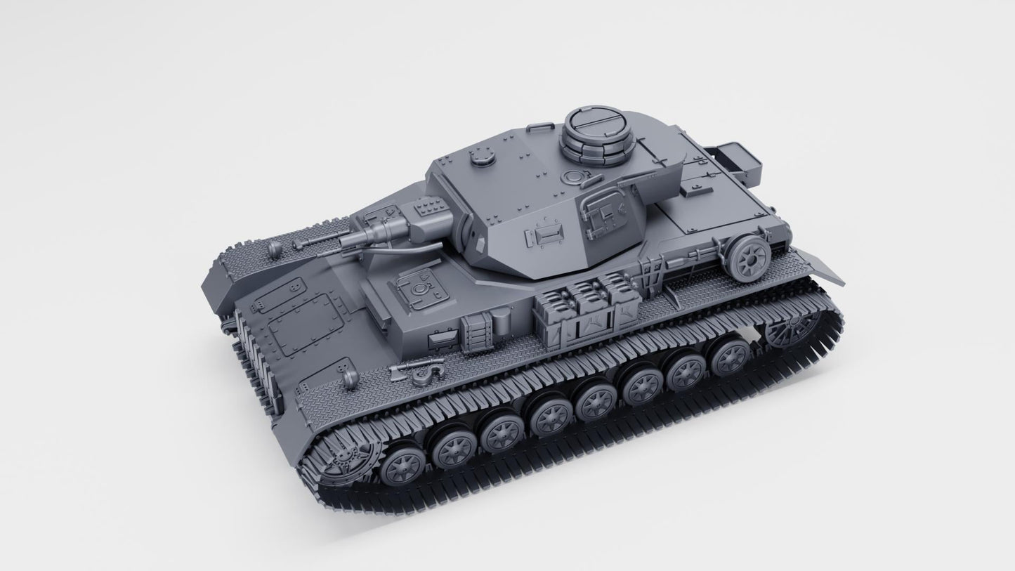 Panzer IV Ausf.D Winter Edition, 1:56 Scale 3D Printed Miniature