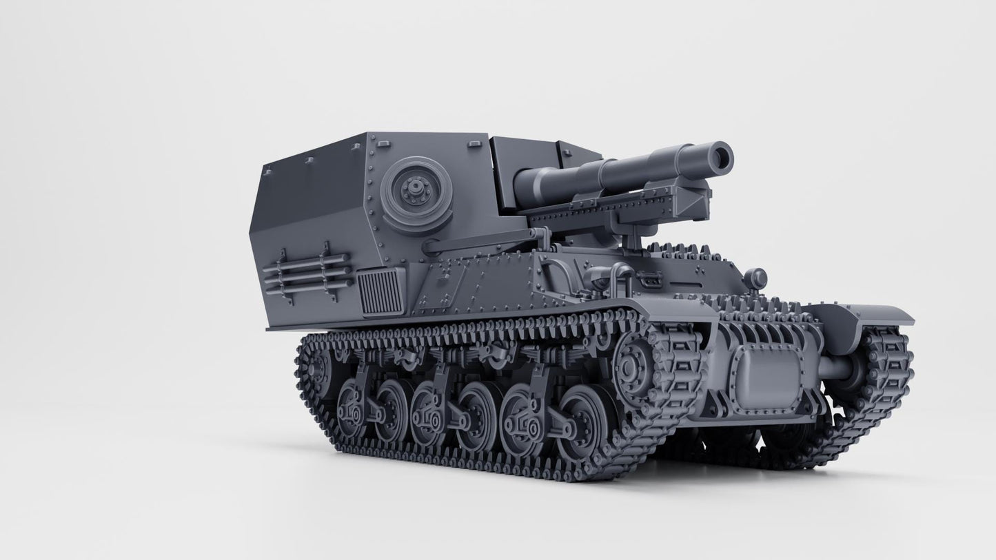 WW2 German 15cm sFH 13 auf Lorraine Schlepper, 1:56 Scale 3D Printed Miniature