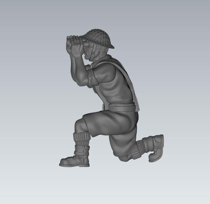 3D Printed British 8th Army Mortar Crew - 1:56 Scale Resin Miniatures