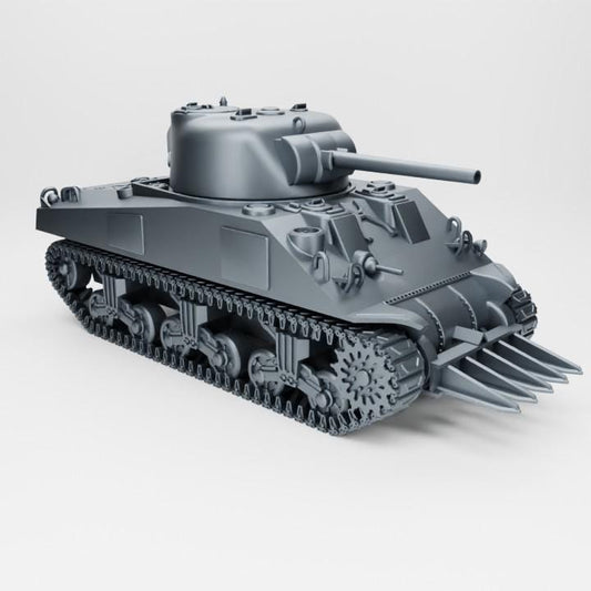 Sherman ‘Rhinoceros’ – WWII Bulldozer Variant | High-Detail 3D Printed Resin Tank | Multiple Scales for Wargaming & D-Day Dioramas
