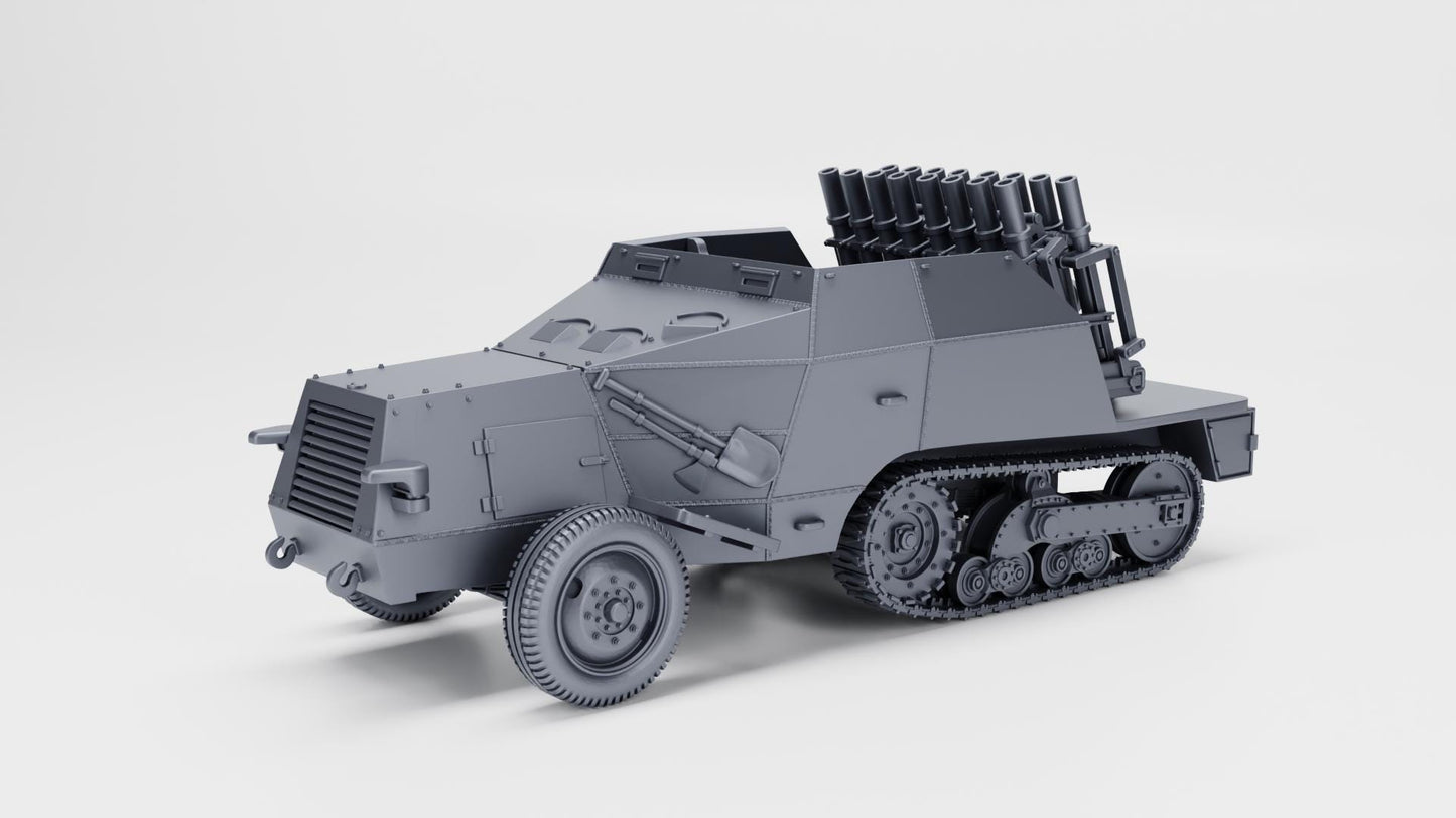 S307(f) Reihenwerfer, WW2 German 21st Panzer Division, 3D Printed Miniature (1:56 Scale)