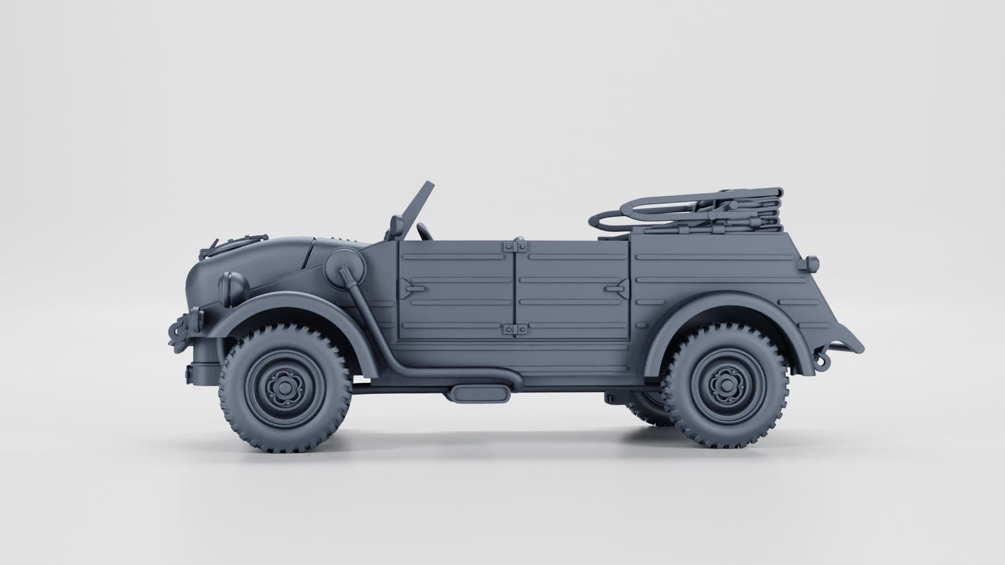 VW Kubelwagen Typ 239 Holzgas (Gas-Generator) (Germany) – 3D Printed Resin Miniature | Highly Detailed WWII Vehicle | Multiple Scales