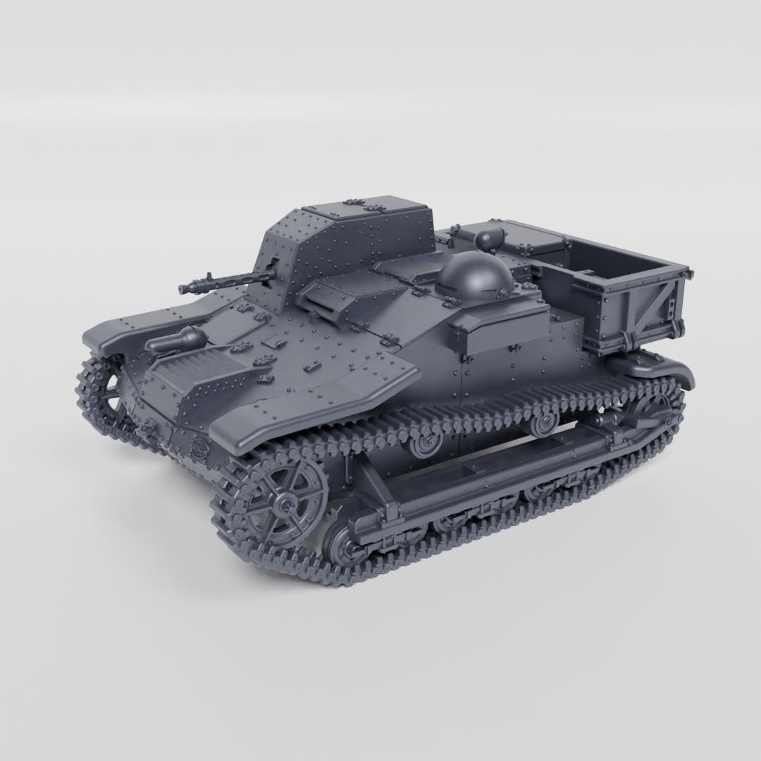 Renault UE(f) Armored 3D Printed Miniature, 1:56 Scale