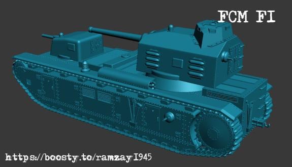 BA Battlegroup fcm-f1-tank Experimental Heavy Tank (France, WW2) Various Scales