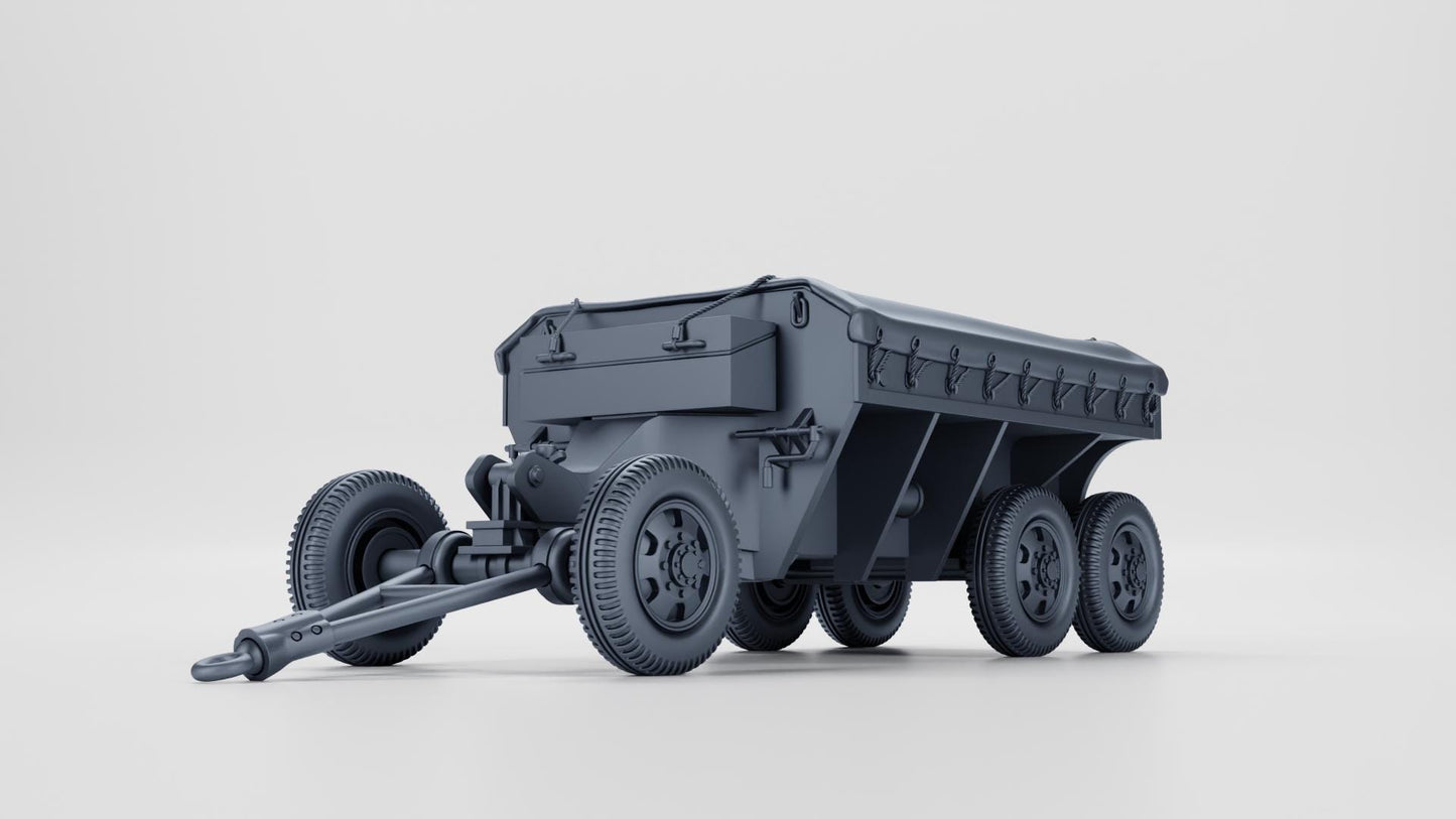 M23 Ammunition Trailer (US) – 3D Printed Resin Miniature | Highly Detailed WWII Vehicle | Multiple Scales (1/72, 1/56, 1/48, 1/35)