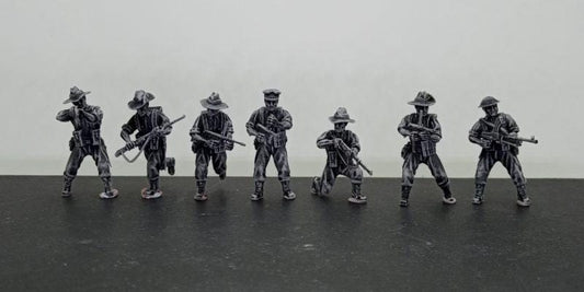 Australian combat squad (7) | 3D Printed Miniatures in 1:56 Scale Various Scales