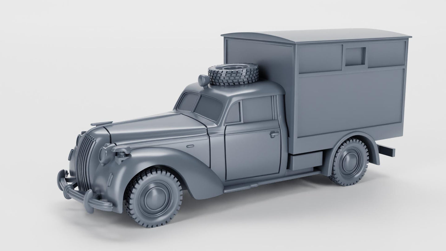 Opel Admiral Ambulance Miniature – WWII German Vehicle Resin Model