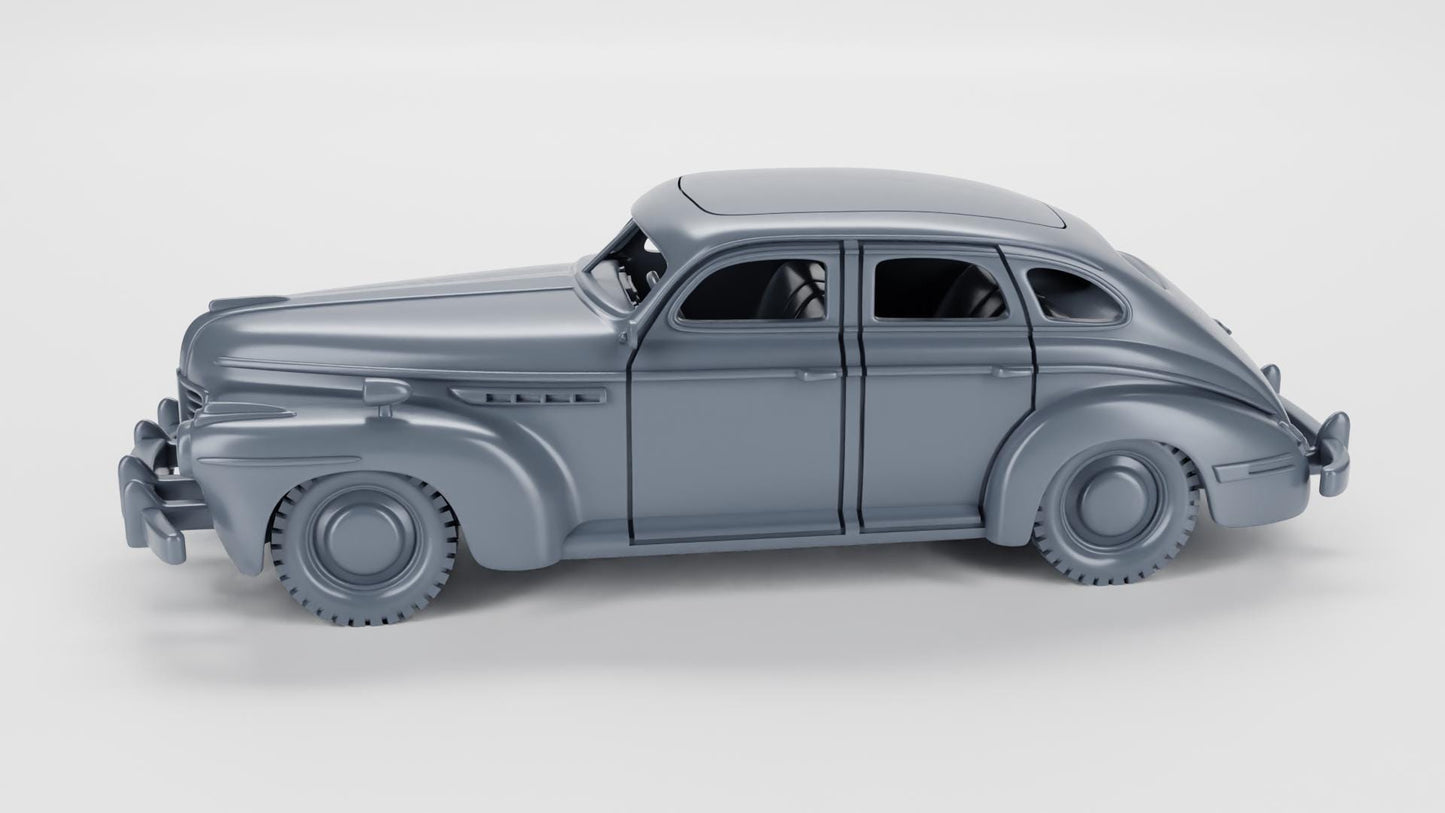 3D Printed Buick Century Series 60 Staff Car, 1941 WWII Vehicle Miniature
