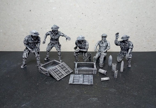 8th army gun crew British (5) | 3D Printed Miniatures in 1:56 Scale Various Scales