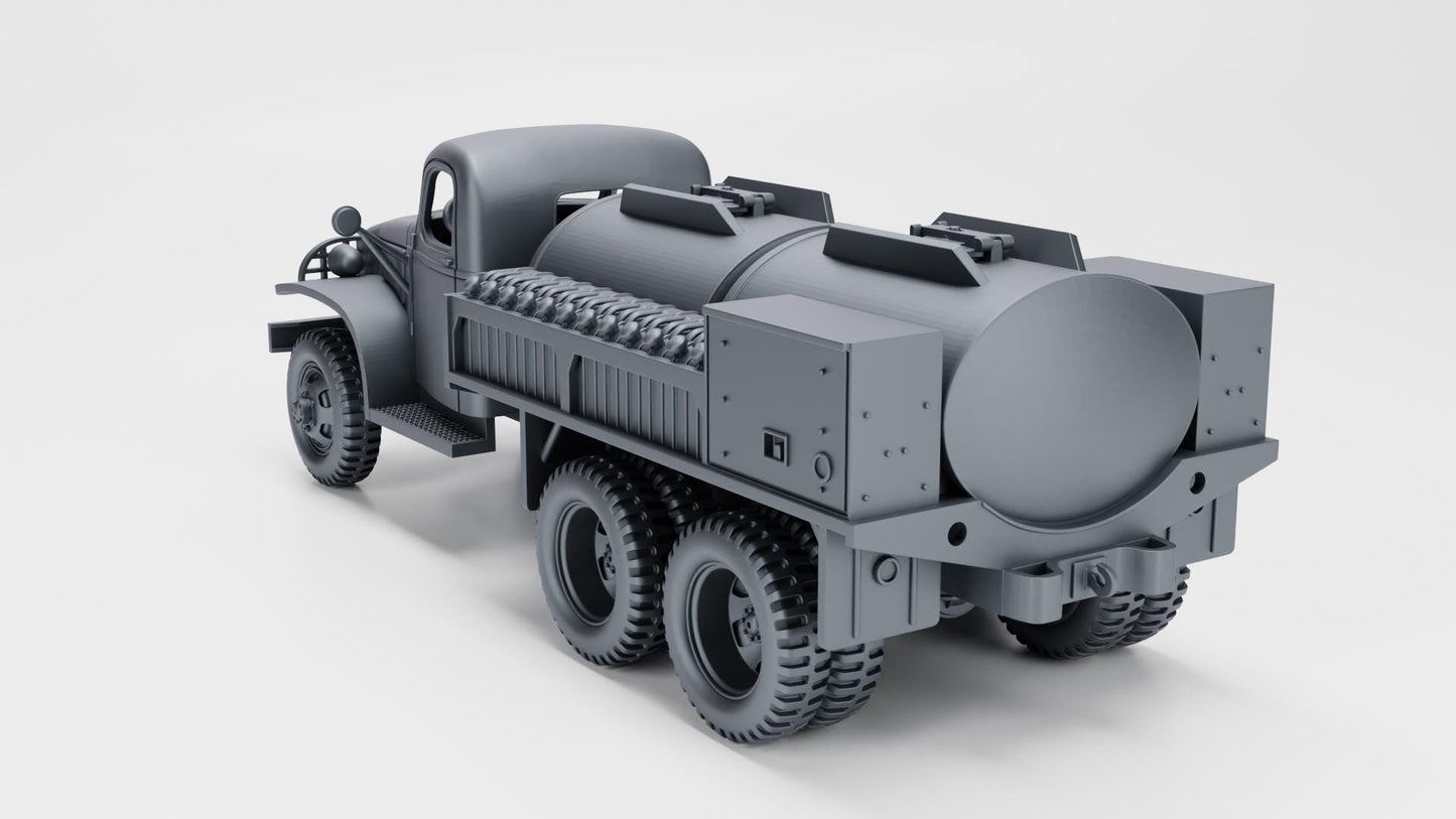 GMC CCKW 353D Fuel Truck – WWII 3D Printed Resin Model (1/72, 1/56, 1/48)