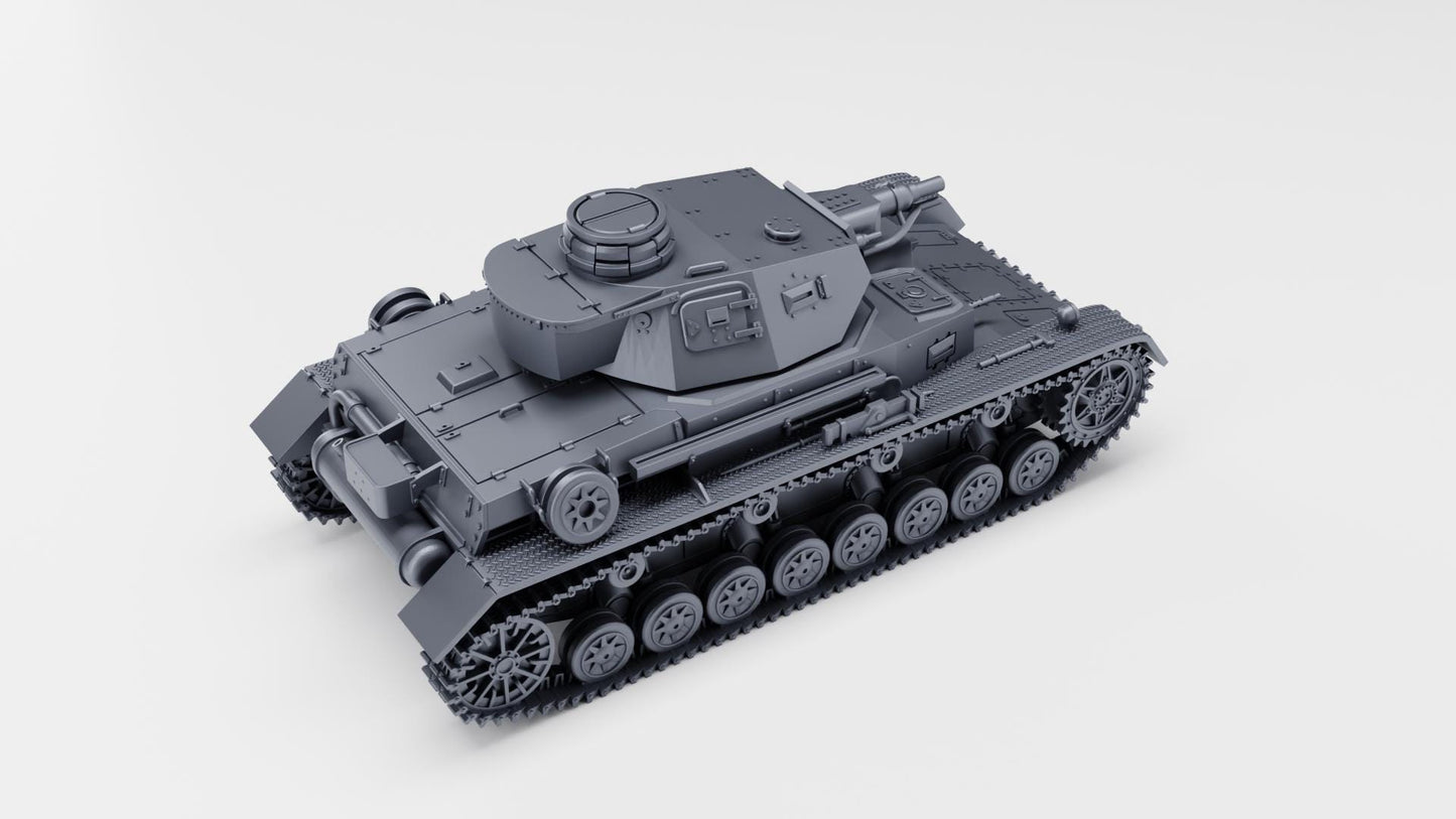 Panzer IV Ausf.D, 21st Panzer Division, 3D Printed Miniature (1:56 Scale)