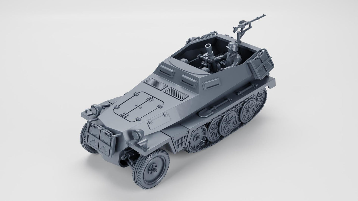 3D Printed WWII German Mortar Carrier Model: 28mm Wargaming Miniature