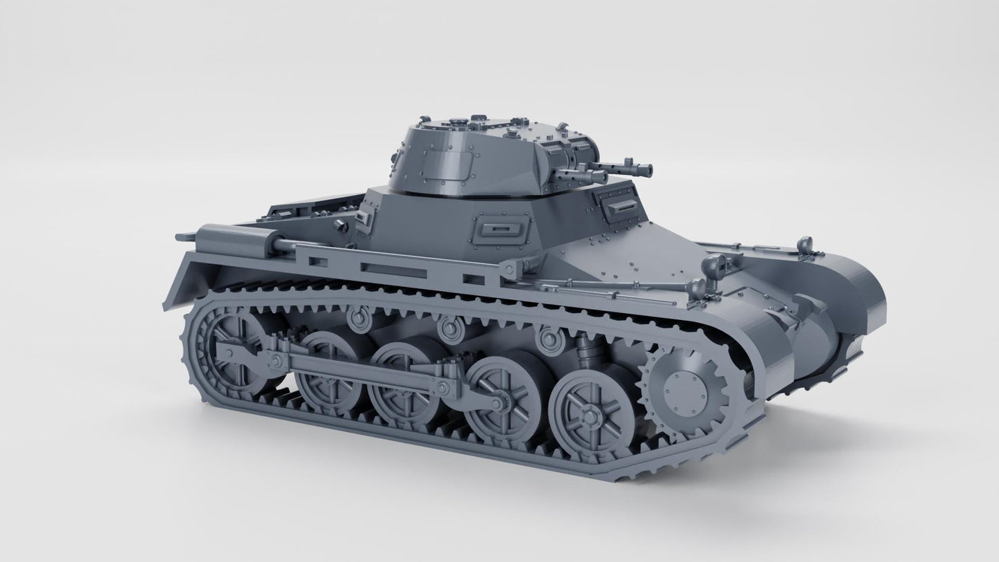 Panzer I Ausf.A Tank: Resin 3D Printed Miniature, 2 Turrets + 3 Tankmen