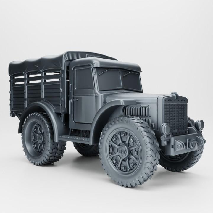 3D Printed Trattore Breda TP40 Model: 28mm WWII Wargaming Miniature
