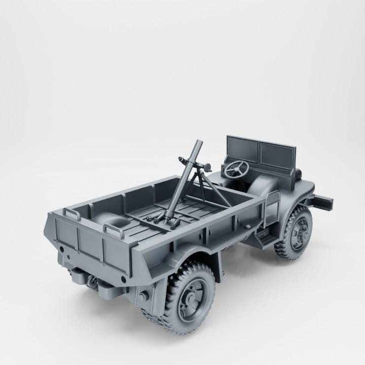 BA Battlegroup Ford GTB Burma Jeep With Mortar  ( US, WW2) 3D Printed  Various Scales