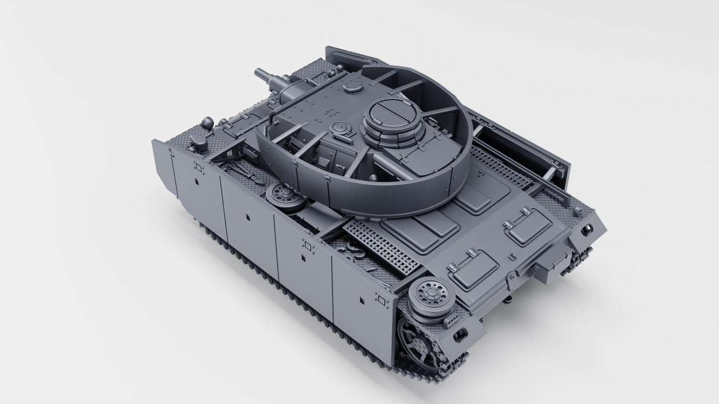 Panzer III Ausf.N, 21st Panzer Division, 1:56 Scale 3D Printed Miniature