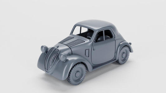 Fiat 500 Topolino Miniature – WWII Vehicle, 3D Printed Resin (Multiple Scales)