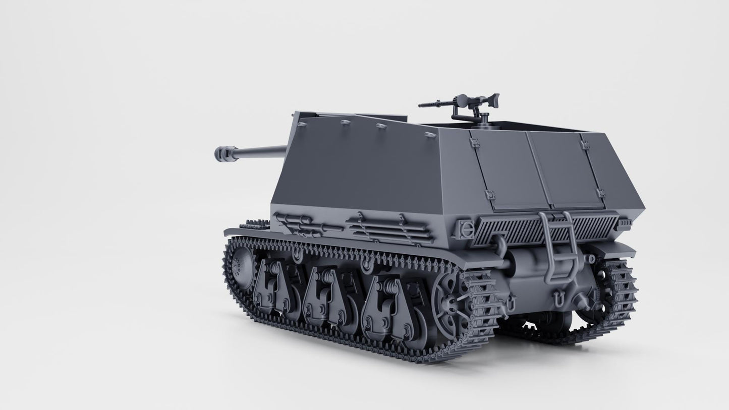 3D Printed German PaK 40 Tank Destroyer, WW2 Miniature (1:56 Scale)