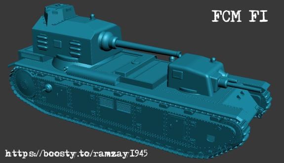 BA Battlegroup fcm-f1-tank Experimental Heavy Tank (France, WW2) Various Scales