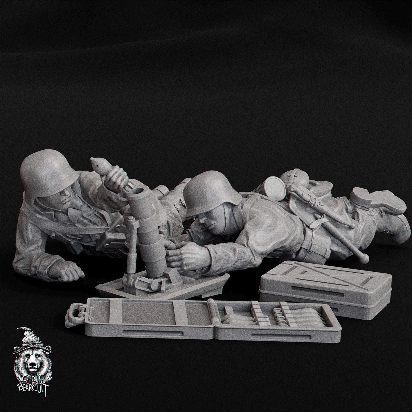 28mm Miniature Assault Pioneers | Mortar, Flamethrower, Sniper Team (3D Printed)