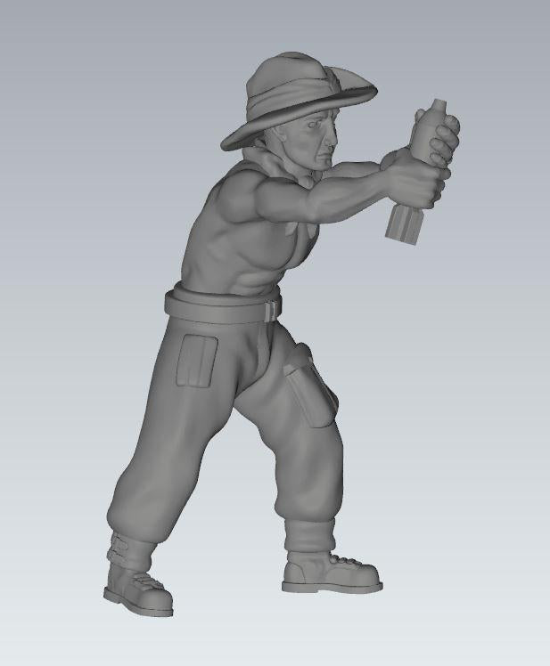 3D Printed Chindit Mortar & Crew Miniatures - 1:56 Scale