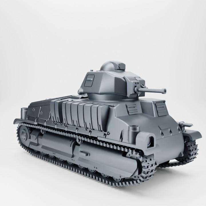 Somua S-35 Tank – French WWII Vehicle, 3D Printed Resin Miniature