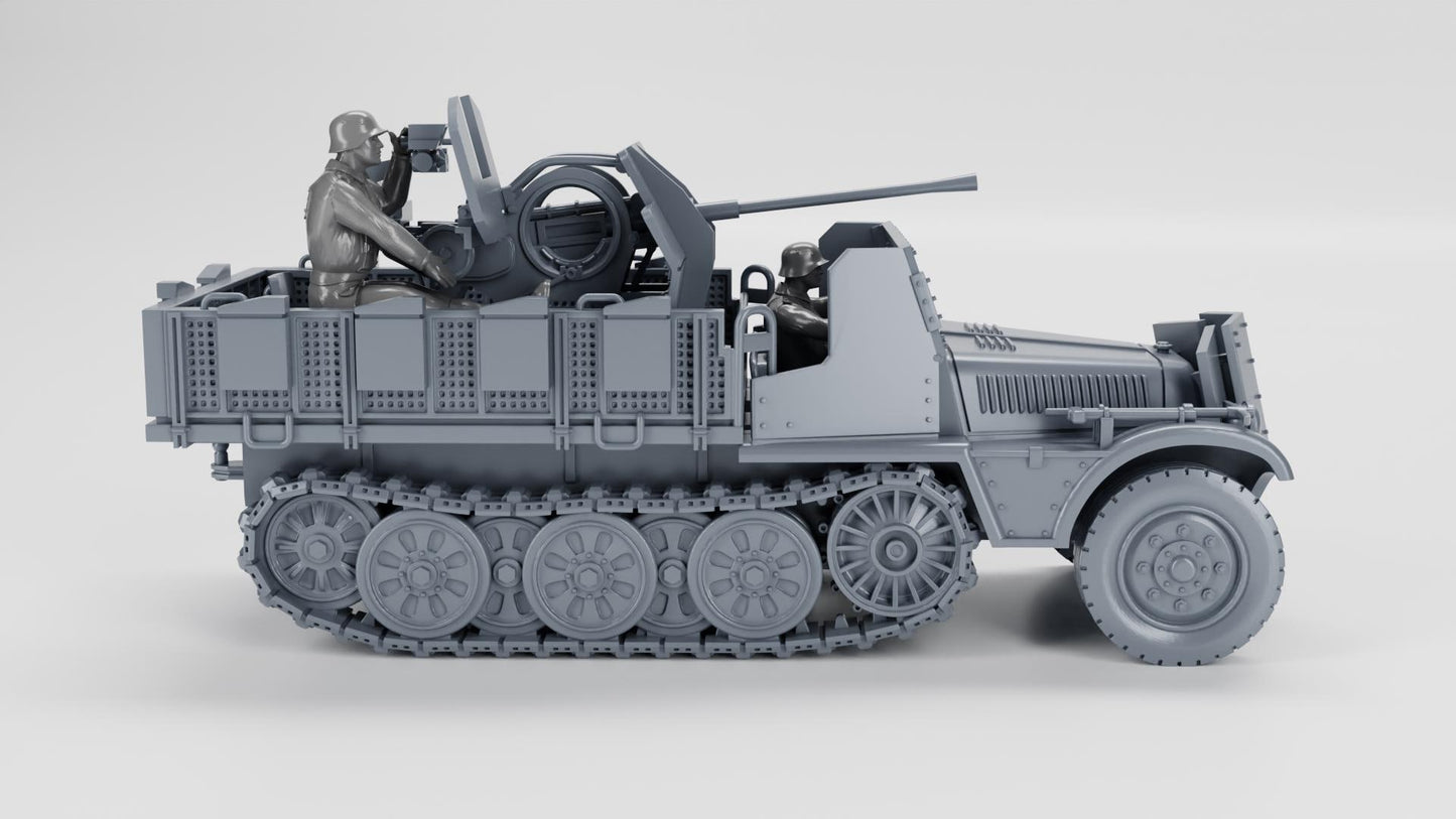 Sd.Kfz.10-5 with 2 cm Flak 38: WW2 German Battlegroup Miniature