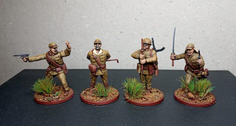 Imperial Japan HQ Officers(4)  | 3D Printed Miniatures in 1:56 Scale Various Scales