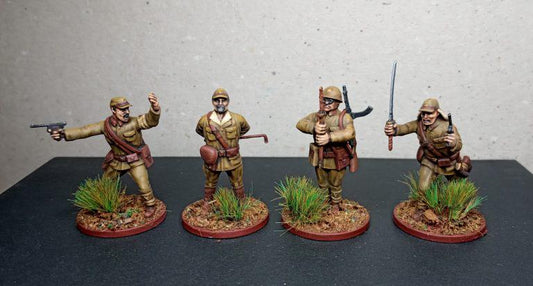 Imperial Japan HQ Officers(4)  | 3D Printed Miniatures in 1:56 Scale Various Scales