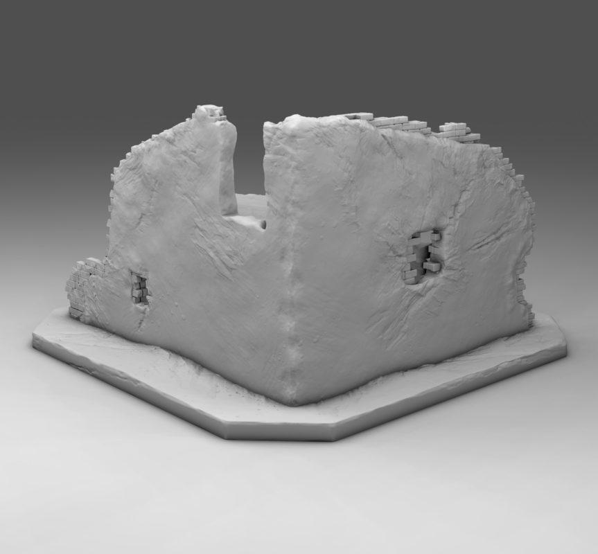 Wargaming Terrain  Small Destroyed Corner Building | 3D Printed Miniatures in 1:56 Scale Various Scales