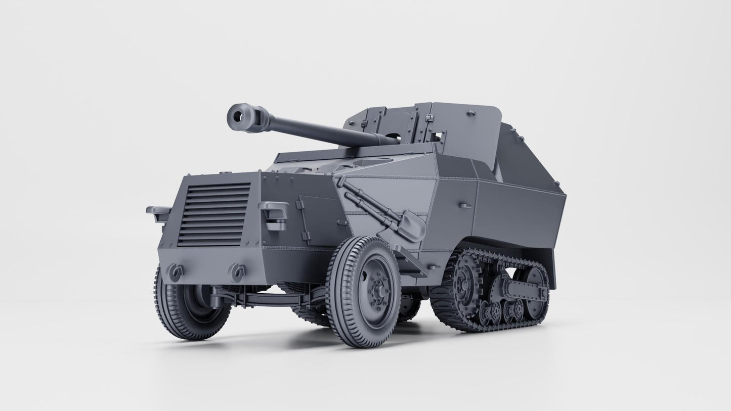 WW2 German PaK40, 21st Panzer Division, 3D Printed Miniature (1:56 Scale)