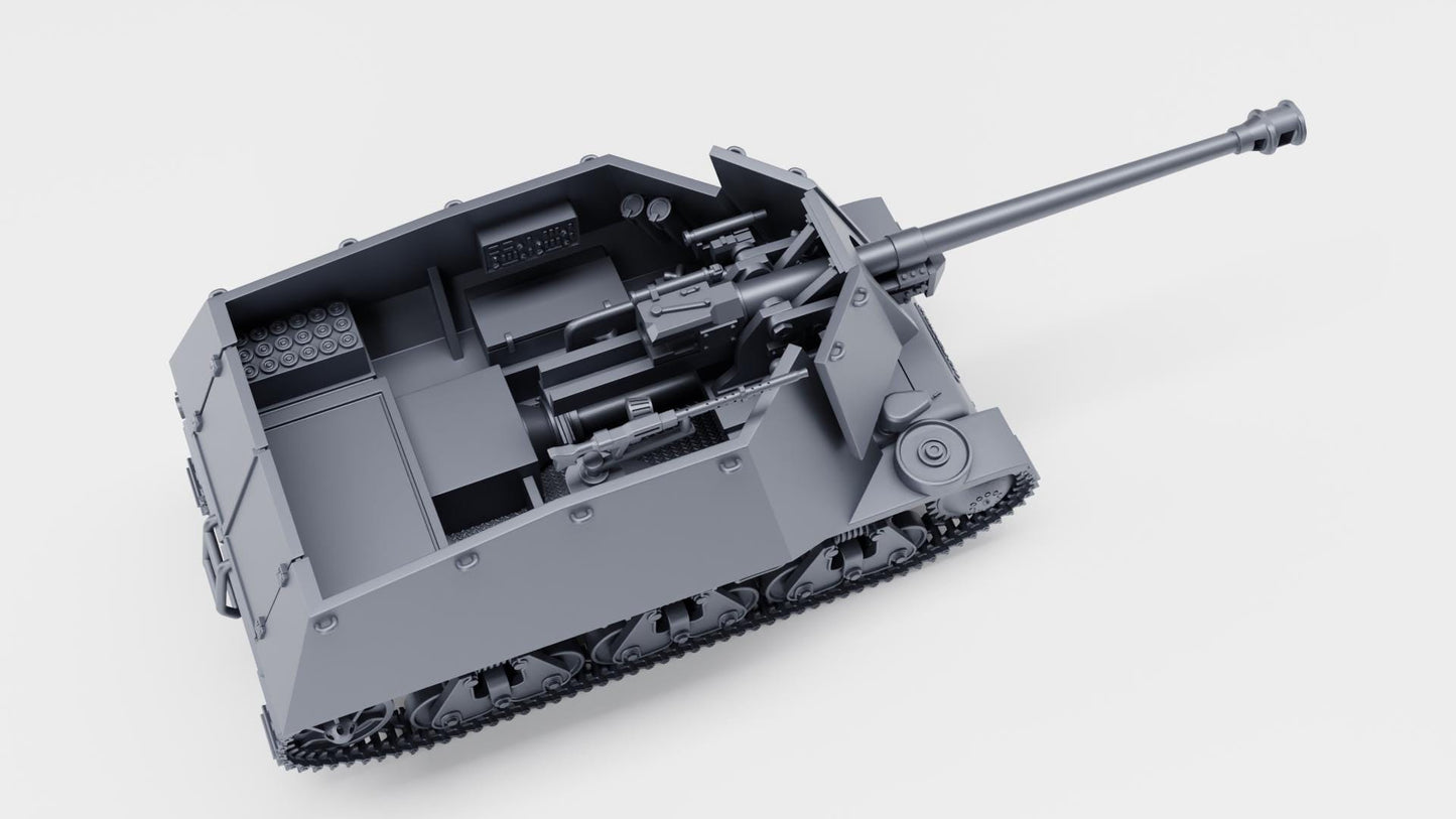 3D Printed German PaK 40 Tank Destroyer, WW2 Miniature (1:56 Scale)