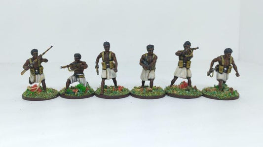 Imperial Papuan fighters(6)  | 3D Printed Miniatures in 1:56 Scale Various Scales