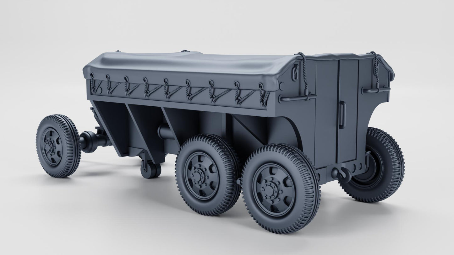 M23 Ammunition Trailer (US) – 3D Printed Resin Miniature | Highly Detailed WWII Vehicle | Multiple Scales (1/72, 1/56, 1/48, 1/35)