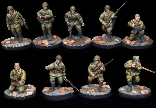 Soviet Light Rifle Squad(late War Fall of Berlin) Set of 10  (USSR) (Soviet, WW2) Various Scales BA