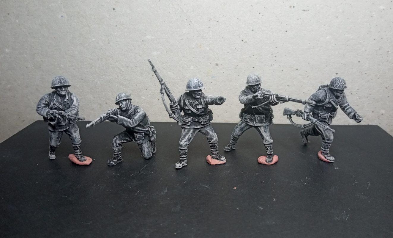 Imperial Japanese Special Naval Landing Force riflemen(10)  | 3D Printed Miniatures in 1:56 Scale Various Scales