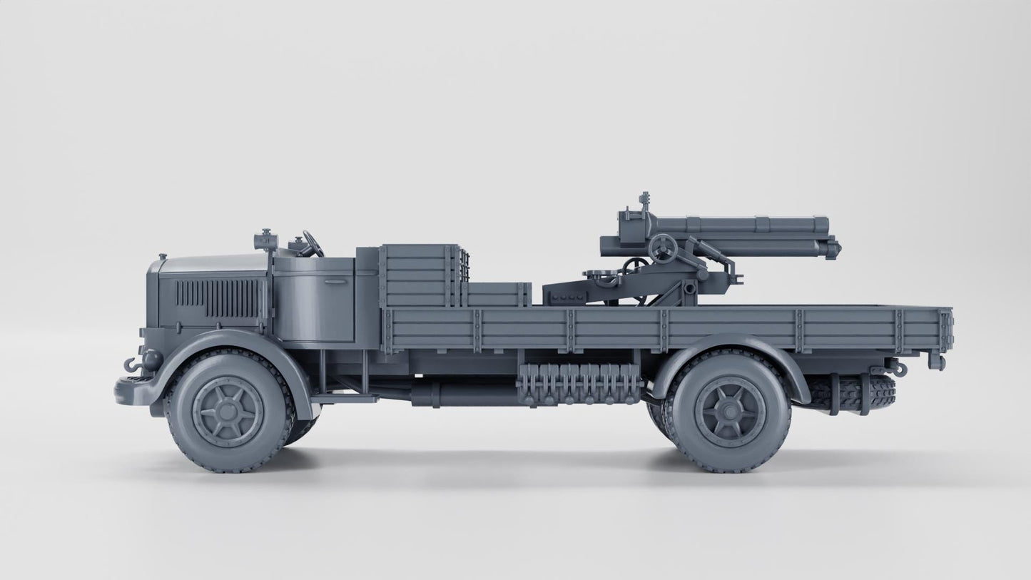 BA Battlegroup Autocannone da 100-17 su Lancia 3RO (WW2 Italy ) 3D Printed Various Scales